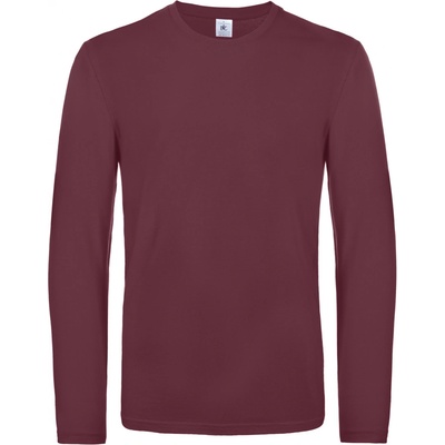 B&C pánské tričko s dlouhým rukávem TU07T Burgundy