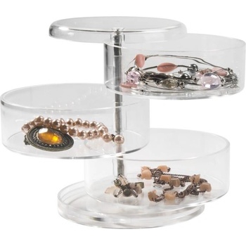 Compactor otočný box na šperky čirý plast