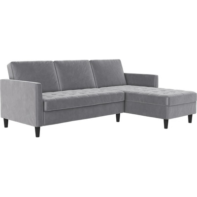 Støraa Светлосив кадифен ъглов диван Presley - Støraa (5927880)