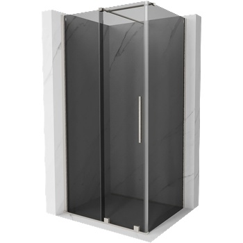 Mexen Velar плъзгаща се душ кабина 110 x 90 см, графит, четкан никел - 871-110-090-41-97 (871-110-090-41-97)