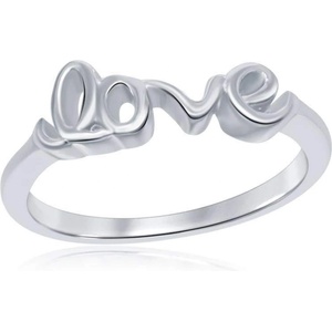 Silenti Jewelry Сребърен пръстен "Love" - 9 - 59.5мм (19.1мм диам. )
