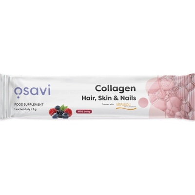Osavi Collagen Hair, Skin & Nails, Wild berry, kolagén prášok zdravé vlasy, pleť a nechty, lesné plody, 5 g