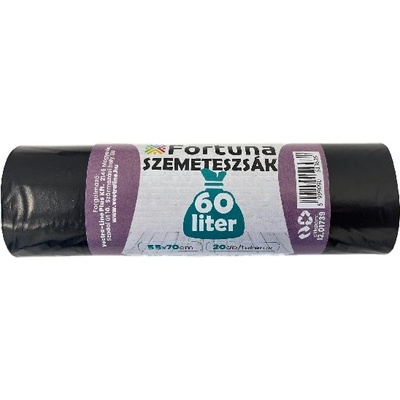 Fortuna Торба за боклук FORTUNA 60L черна 55x70 cm 20 броя 12.01739 (12.01739)