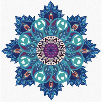 Diamondi Diamantové malování MODRÁ MANDALA 40 x 50 cm bez rámu a bez vypnutí plátna