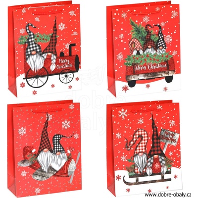 Vánoční papírová dárková taška M - 022898
