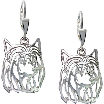 Strieborne Tlapky Čínsky chocholatý pes II. strieborné náušnice 692