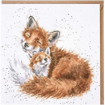 Přání "True Love", 15x15 cm - Lišky