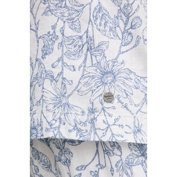 Pepe Jeans Ленена риза Pepe Jeans DORIS дамска в бяло със стандартна кройка с класическа яка PL305025 (PL305025)