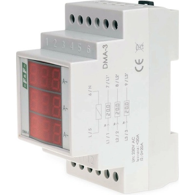 DMA-3 20A - 3-fázový digitálny ampérmeter, 0-20A, presnosť 1%