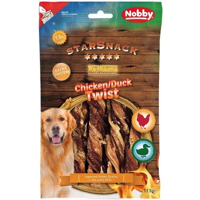 Nobby StarSnack BBQ Dog Kroucené tyčky kuře s kachnou 113 g