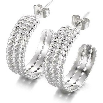 Impress Jewelry ocelové náušnice půlkruhy Vangel stříbrné 2312121707183277