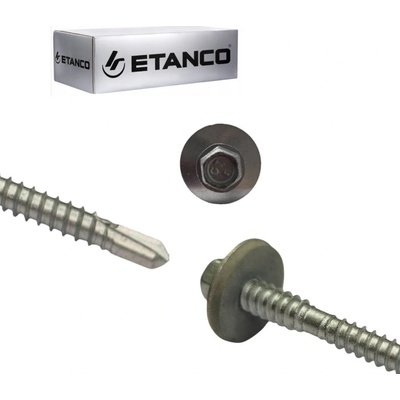 ETANCO GTR 6 SP Ø5,5 / 6,3 mm skrutka na upevnenie sendvičových panelov s podložkou A19 65 mm - 100 ks Pozinkovaná