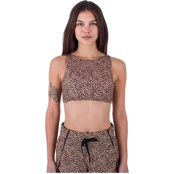Hurley Max Leopard High Neck 2 Way bikini top - Brown (Brown Sugar)