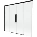 Mexen Rox душ екран с две крила, разтегаем 170 x 150 см, прозрачен, черен (8C9-170-002-70-00)