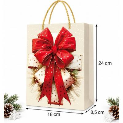 INA VIANOČNÁ TAŠKA 18X24X8,5 CM Vianoce SADA 12 KS