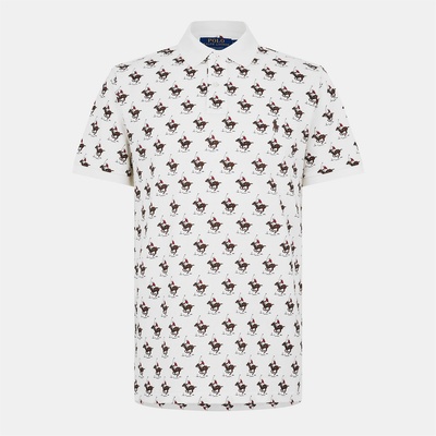 Ralph Lauren Риза с къс ръкав Polo Ralph Lauren Men's Embroidered Horse Logo Short Sleeve Shirt - Cream Combo