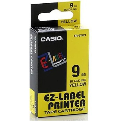 Casio Лента за машини за надписване, 9 mm x 8 m, CASIO, жълто-черна XR 9 YW1 (XR 9 YW1)