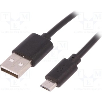 Qoltec 50497 USB 2.0, USB A vidlice, USB B micro vidlice, 0,25m, černý