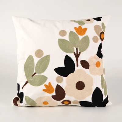 Takoy Povlak na polštář s vyšívaným vzorem 45x45 květiny 3-HT-00221 | 45 x 45 cm