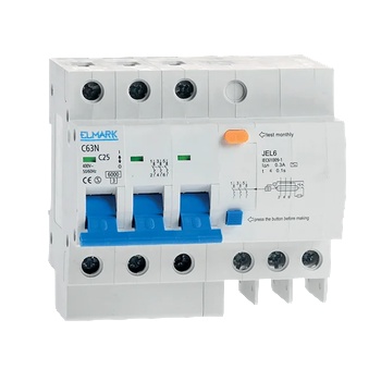 Image 1 of ELMARK КОМБИНИРАНА ДЕФЕКТНОТОКОВА ЗАЩИТА ЕЛЕКТРОННА jel6 c50 3p 50a/300ma (40336)