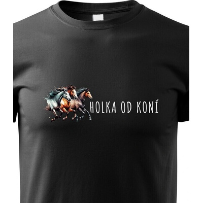 Dětské tričko Holka od koní Černá Velikost Canvas Bezvatriko.cz 2334
