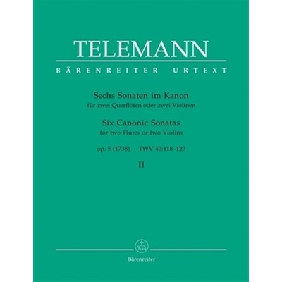 Šesť kanonických sonát op. 5 Volume 2 pre dve priečne flauty alebo dvoje husle 2 Georg Philipp Telemann