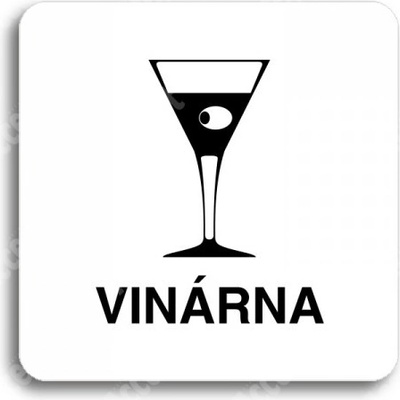 ACCEPT Piktogram vinárna - bílá tabulka - černý tisk bez rámečku