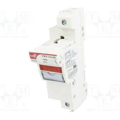 DF ELECTRIC 485308 Zásuvka; 22x58mm; na přípojnici DIN; 100A; 690VAC; Póly: 1; 750VDC