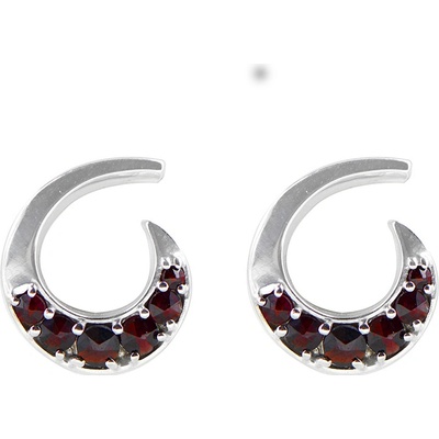 Český granát náušnice stříbrné 131377