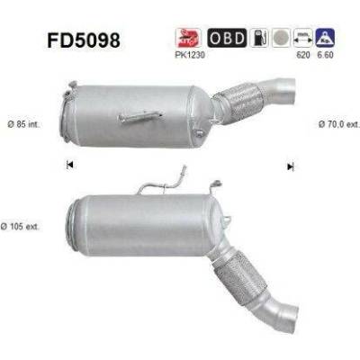 Filtr sazových částic, výfukový systém AS FD5098