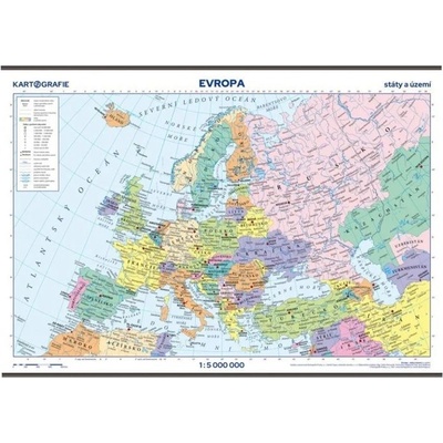 Evropa – státy a území – školní nástěnná mapa