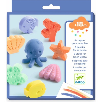 Djeco voskové pastelky veselý oceán 8 ks