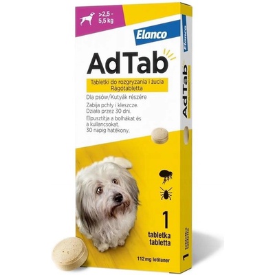 AdTab Tablety proti blechám a klíšťatům pro psa 112 mg – Zbozi.Blesk.cz