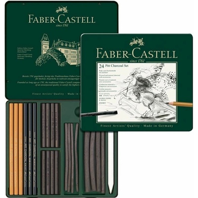 Faber-Castell 112978 Uhly Pitt Monochrome Charcoal 24 ks