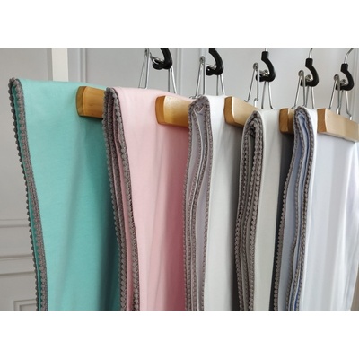 Baby Nellys Letná deka s mini brmbolcami jersey biela sivý lem