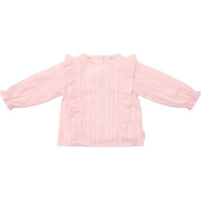 Little Dutch Бебешка блуза с дълъг ръкав Little Dutch - С къдрички, Lotus, 74 cm, 6-9 м (CL25021060)