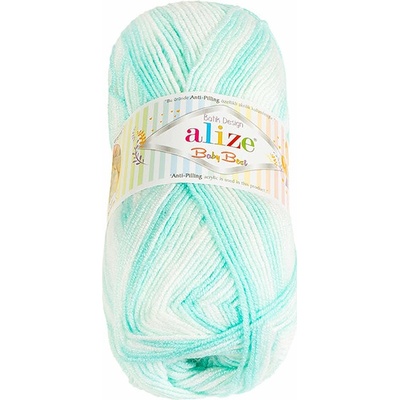 BELLATEX Baby Best Batik 100 g - 6659 biela, mintová