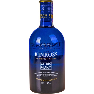 Kinross Gin Citric & Dry 40% 0,7 l (holá láhev)