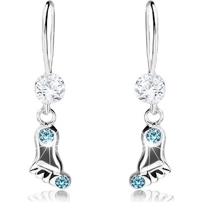 Šperky eshop blýskavé chodidlo světle modré krystaly Swarovski I37.08