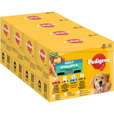 Pedigree Adult Vitality+ 4 druhy v omáčke 48 x 85 g