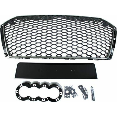 Mtuning_f grill Audi A4 B9 RS-styl satén černé (2016+) PDC