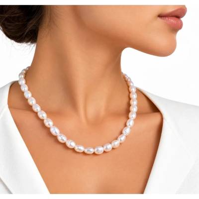 Amparo Miranda® Náhrdelník z riečnych perál GD506 White