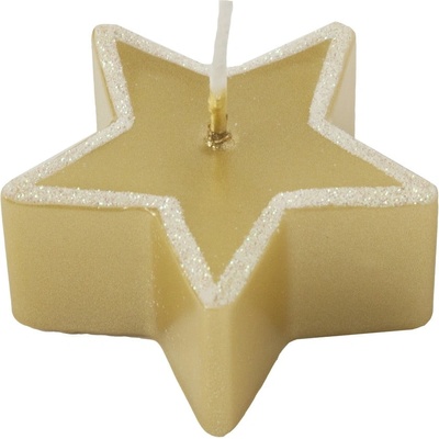 Unipar Комплект от 4 свещи в златист цвят, време на горене 4 ч. Star - Unipar (Star Gold Star 60x30)