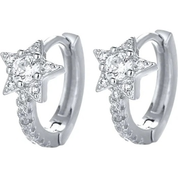 DELIS Сребърни обеци, jw953, модел звезда, родиево покритие (jw953)