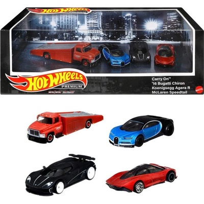 Mattel Hot Wheels Premium Carry on 16 Bugatti Chiron Koenigsegg Agera R McLaren Speedtail