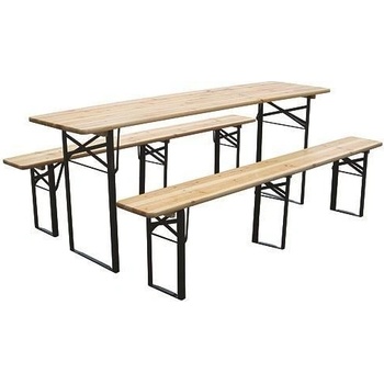 Pivný set DORTMUND Medium3, stôl 200x50x77 cm, 2x lavica 200x25x47 cm, drevo 27 mm