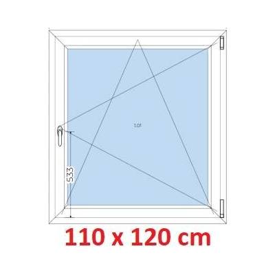 Soft Plastové okno 1100 x 1200 mm, otevíravé a sklopné, Černá krupička/Černá krupička