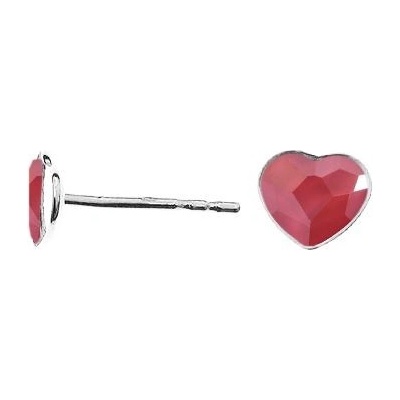 Nubis stříbrné se srdcem Crystals from Swarovski Royal Red NB 0203 RR