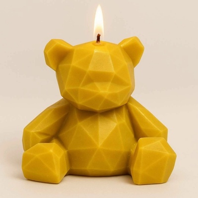 Svíčkománie3D Low-poly méďa žlutá 55 g