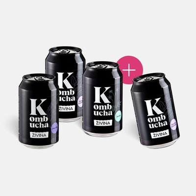 Živina Kombucha bazalka posvátná, citronová tráva, jasmín 4 x 330 ml